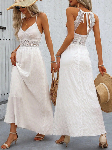 Vestido Gasa Tejido Playero Verano Salida De Playa Solera