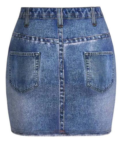 Pollera Corta Minifalda Con Estampado De Jean