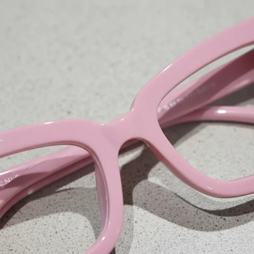 Lentes Rosa Armazon Filtro Luz Azul Antifatiga Pc Cel Tv Rosa