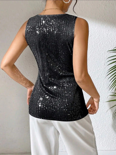 Musculosa Top Blusa Brillante Lentejuelas Kikinas