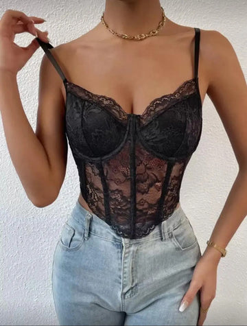 Corset De Encaje Tipo Bustier