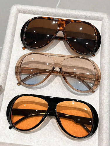 Lentes De Sol Aviador Gafas Genérico Verano Kikinas Aviador Carey Marrón