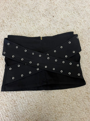 Minifalda Pollera Tachas Detalle Cruzado De Fiesta Kikinas