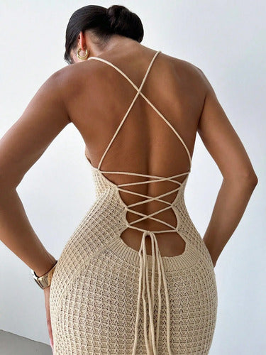 Vestido Solera Salida De Playa Pareo Tejido Verano Playero