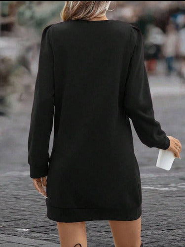 Vestido De Invierno Termico, Polar Por Dentro Manga Larga