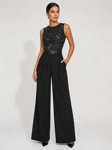 Mono Enterizo Enterito De Fiesta Elegante Con Tela Brillante