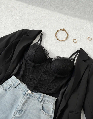 Corset De Encaje Tipo Bustier
