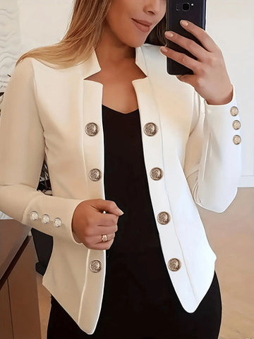 Chaqueta Casual Blazer Moda Napoleón Botones Dorados Kikinas