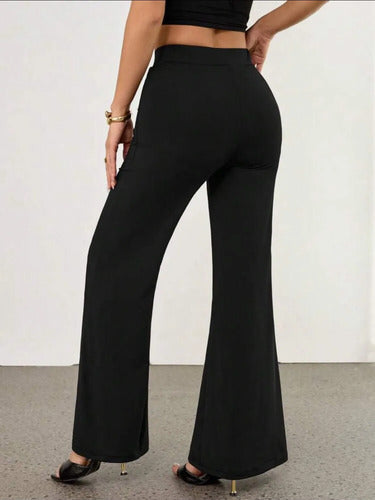 Pantalón Palazzo Oxford De Fiesta Detalle Encaje Kikinas Negro Encaje M