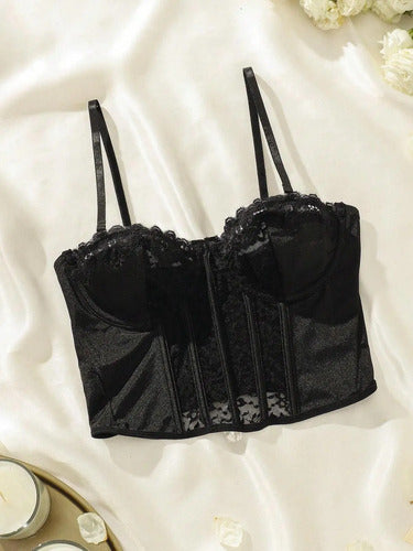 Corset De Dama Con Detalles De Encaje Con Aros
