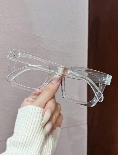 Armazón De Lentes Cuadrado Transparente Genérico Kikinas Transparente