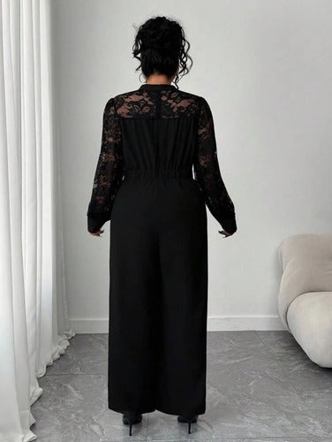 Mono Enterito Plus Size Talle Grande Mangas Encaje Kikinas