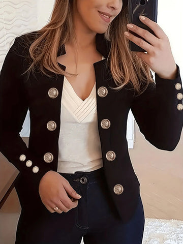 Chaqueta Casual Moda Napoleón Blazer Botones Dorados Kikinas