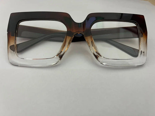 Armazón De Lentes Cuadrado Chocolate Transparente Kikinas Chocolate/transparente