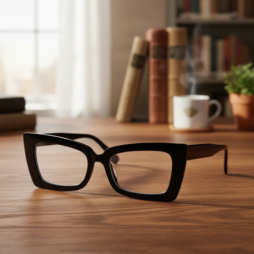 Lentes Gafas Armazon Filtro Luz Azul Antifatiga Pc Cel Tv Negro