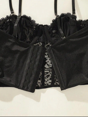 Corset De Dama Con Detalles De Encaje Con Aros