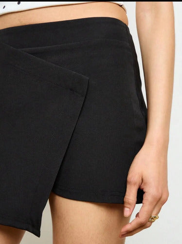 Short Pollera Falda Short Skort Asimetrica Con Kikinas