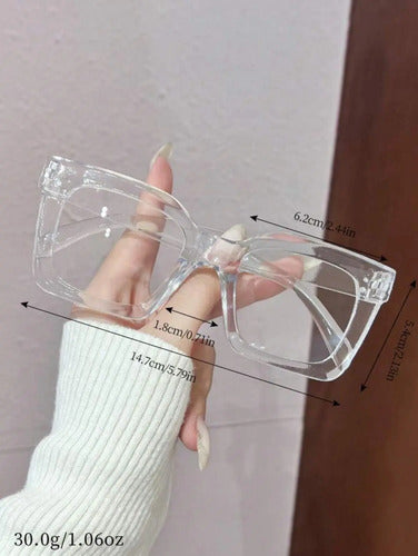 Armazón De Lentes Cuadrado Transparente Genérico Kikinas Transparente