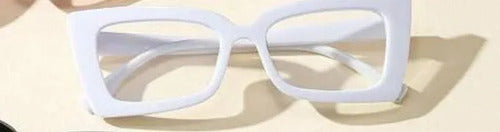 Lentes Blancos Armazon Filtro Luz Azul Antifatiga Pc Cel Tv Blanco