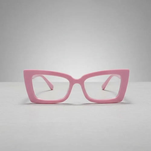 Lentes Rosa Armazon Filtro Luz Azul Antifatiga Pc Cel Tv Rosa