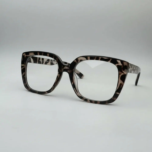 Armazón De Lentes Ovalado Cat Eyes Animal Print Kikinas Leopardo