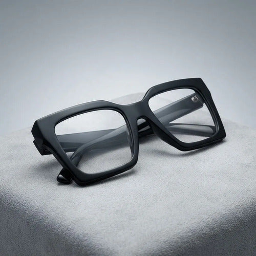 Armazón De Lentes Cuadrado Fashion De Pasta Kikinas Negro