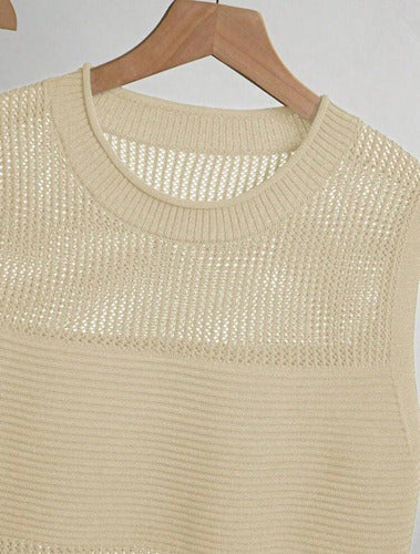 Conjunto Top Pollera Verano Playero De Punto Tejido Kikinas