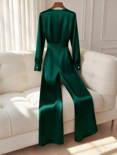 Mono Enterizo Enterito De Fiesta Elegante Con Tela Satinada
