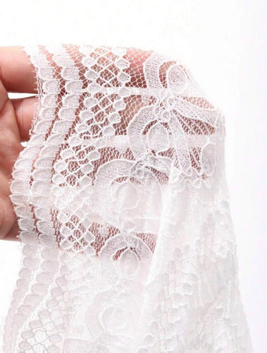 Blusa De Encaje Manga Larga Escote V No Incluye Top