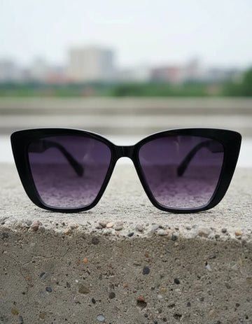 Lentes De Sol Ojo De Gatos Gafas Cateyes Verano Kikinas Violeta Oscuro Negro