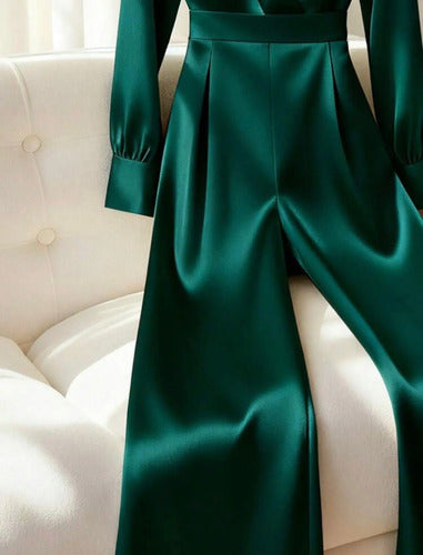 Mono Enterizo Enterito De Fiesta Elegante Con Tela Satinada
