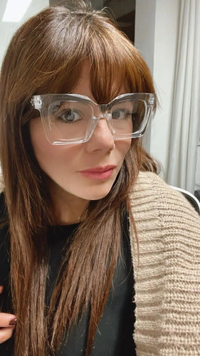 Armazón De Lentes Cuadrado Transparente Genérico Kikinas Transparente