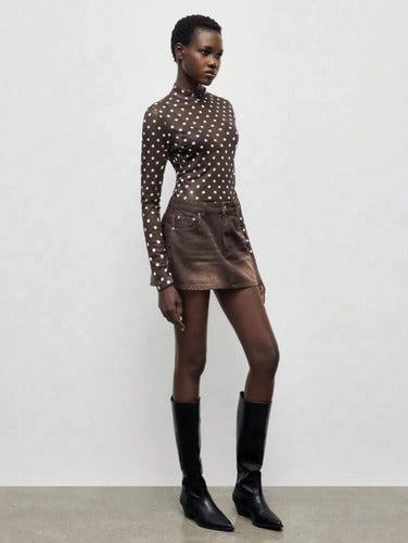 Blusa De Lunares Polka Dot Con Tela De Transparencia Kikinas