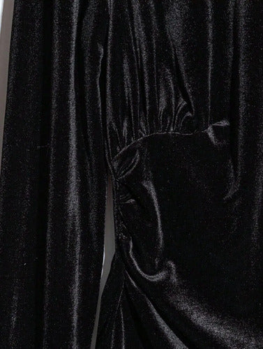 Polera Buzo Cuello Alto Terciopelo