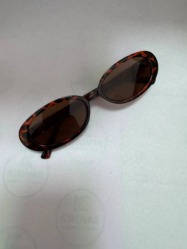 Lentes De Sol Retro Ovalados Carey Kikinas Ovalado Carey Marrón
