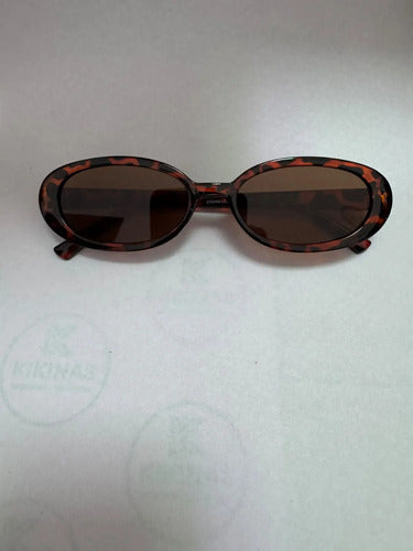 Lentes De Sol Retro Ovalados Carey Kikinas Ovalado Carey Marrón