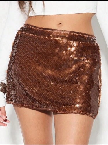 Minifalda Pollera De Fiesta De Lentejuelas Brillante Kikina
