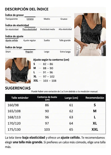 Musculosa Top Blusa Brillante Lentejuelas Kikinas