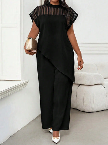 Blusa Talle Grande Elegante Corte Asimetrico