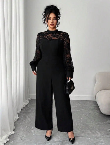 Mono Enterito Plus Size Talle Grande Mangas Encaje Kikinas