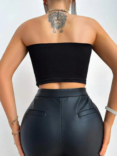 Top Tipo Corset Escote Profundo Tipo Corazón Straple Kikinas