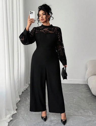 Mono Enterito Plus Size Talle Grande Mangas Encaje Kikinas