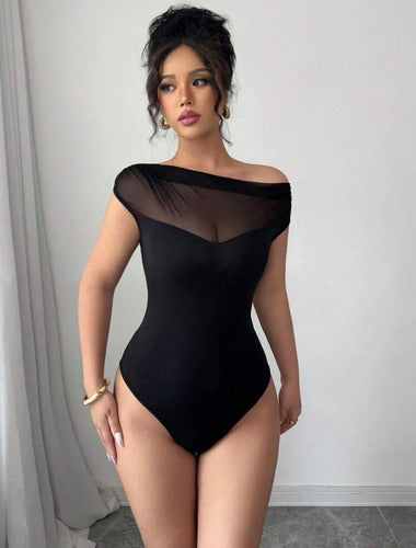 Body Con Transparencias De Dama De Un Solo Hombro