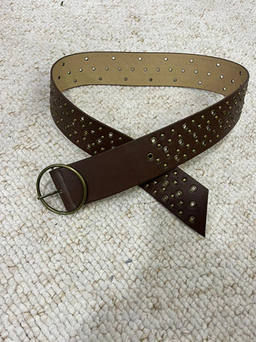 Cinto De Tachas Con Hebilla Redonda Ancho Tendencia Kikinas