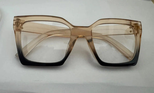 Armazón De Lentes Cuadrado Negro/dorado Rectangular Kikinas Negro Dorado