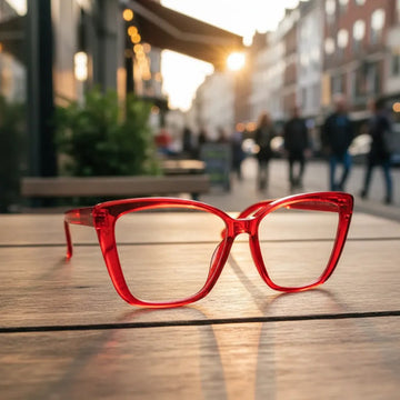 Lentes Armazon Filtro Luz Azul Antifatiga Pc Cel Tv Rojos Rojo