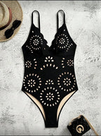 Traje De Baño, Malla Entera, Enteriza, Bikini, Con Calado