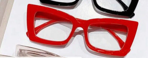 Armazón Rojo De Lentes Cuadrado Genérico Fashion De Pasta Rojo