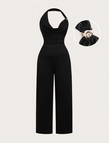 Mono Enterizo Enterito Oxford Fiesta Elegante Halter Kikinas
