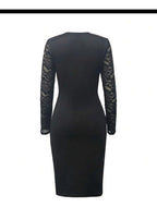 Vestido Corto De Fiesta Ajustado Mangas De Encaje  Kikinas